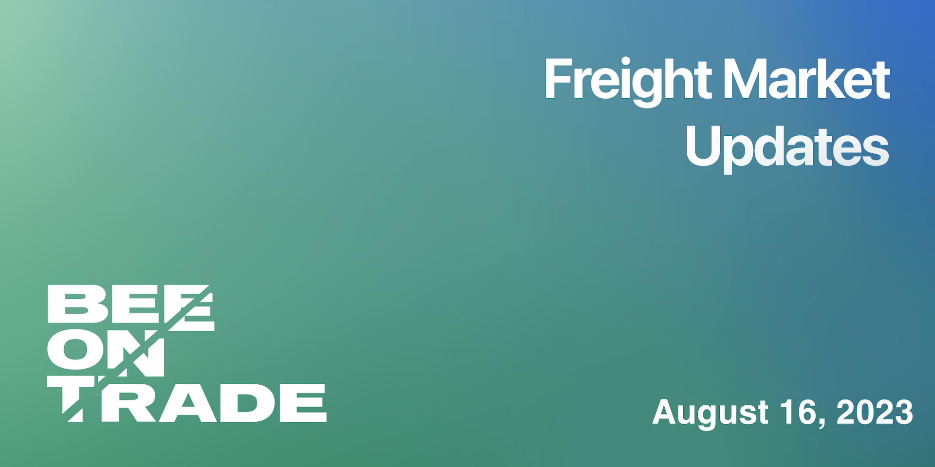 Freight Market Update - August 16 2023